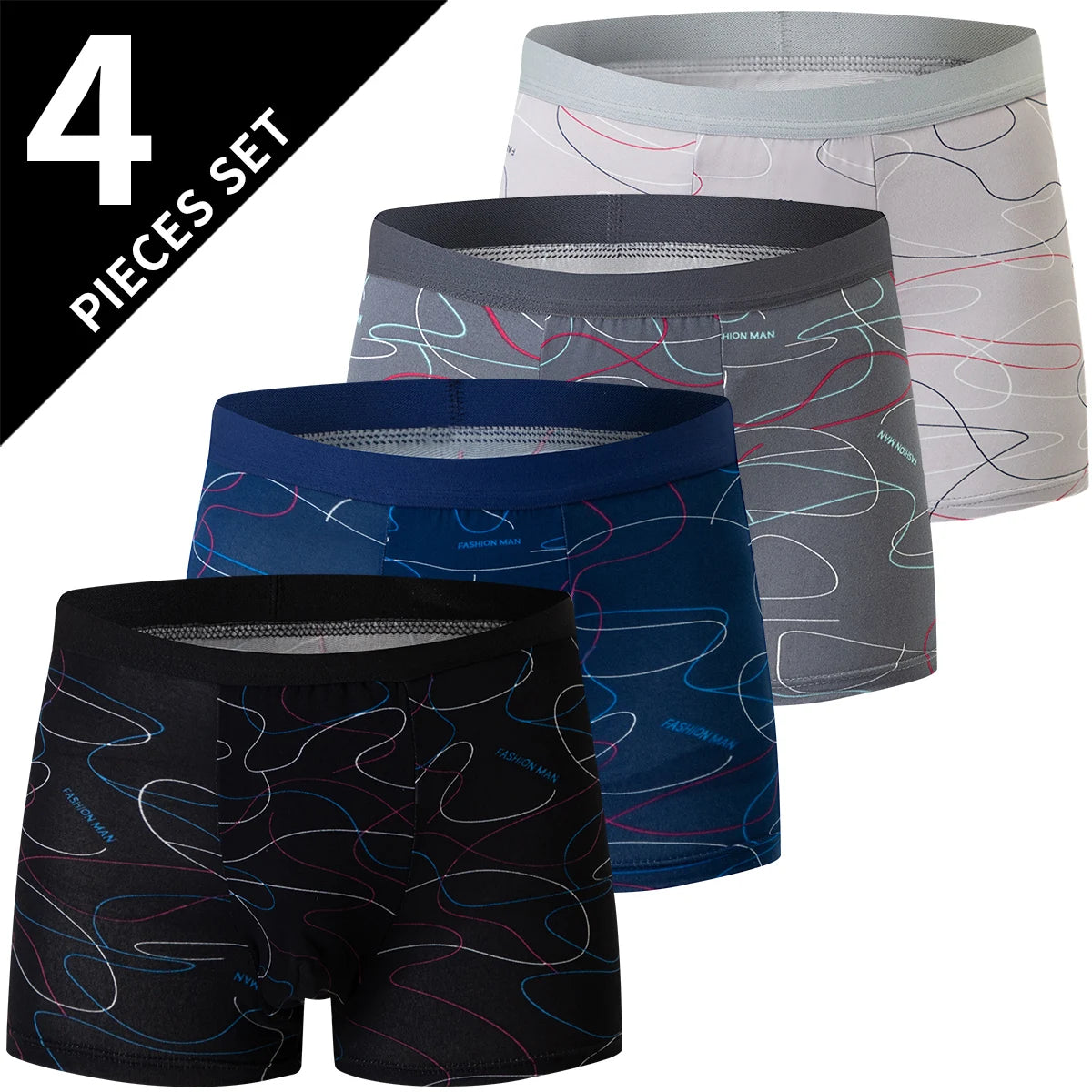 AeroFlex 4P Print Mix Beach Shorts - Breathable Plus Size