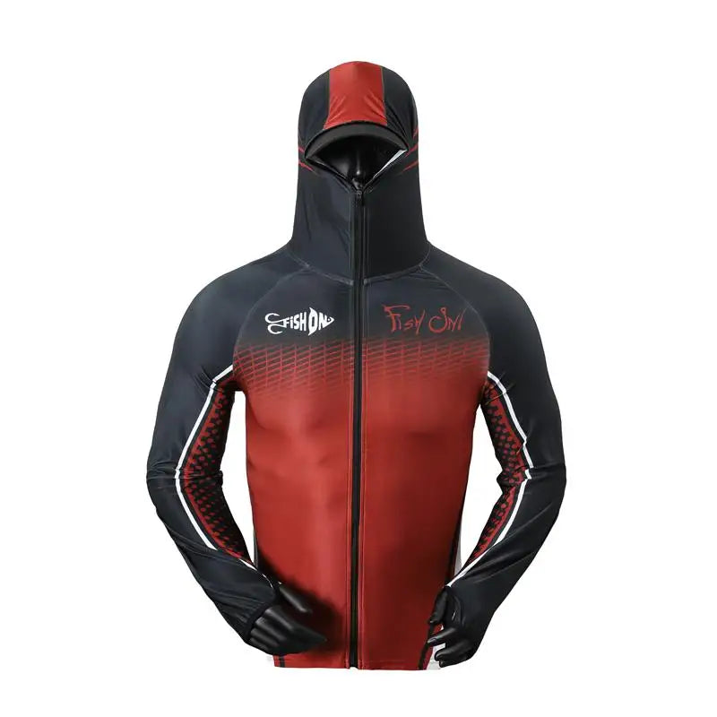 MarinPro Fishing Long Sleeve Hooded UV Shirt - Zip Mask