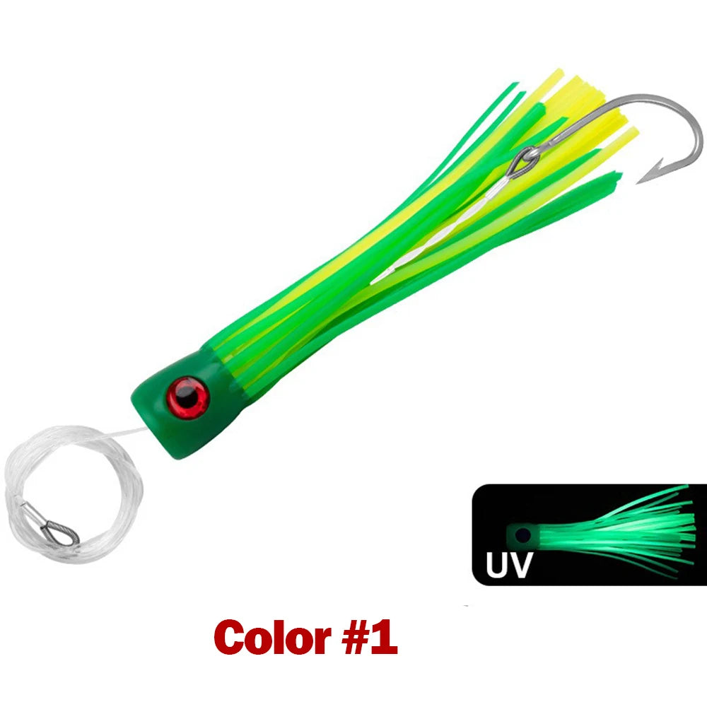 Big Game Fishing Teaser Rigged Feather Bird Trolling Lure Squid Tuna Daisy Chain Saltwater Bait Mahi Wahoo
