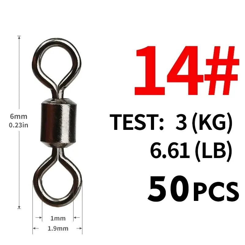 AquaForge Fishing Swivel Set - Stainless Steel Ball Bearing