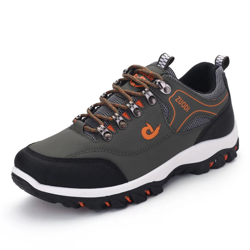 Men's Leather Waterproof Hiking Shoes. Wear-resistant Trekking Hunting Tactical