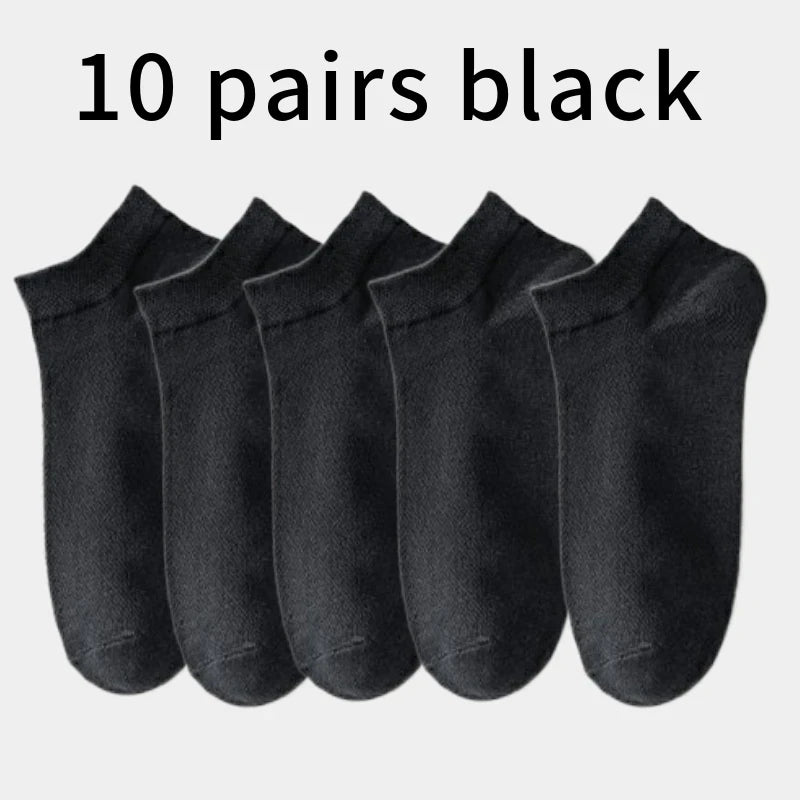 Breathable Sports Bamboo Fiber Men’s Socks Sweat Absorption 10/5/3pairs