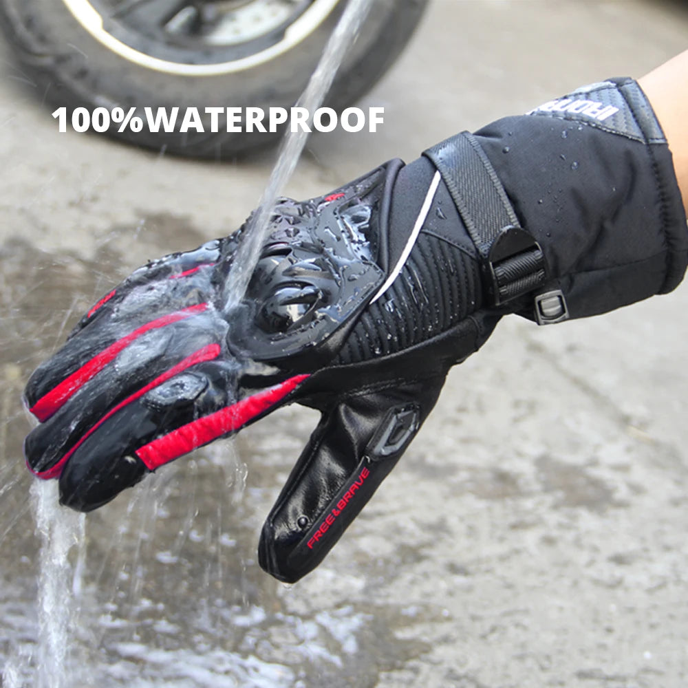 Motorcycle Gloves Windproof Waterproof Moto Men’s Riding Gloves Touch Screen Finger Tips