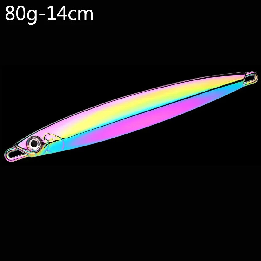 Metal Spoon Jig Fishing Lure 60g 80g 100g Long Cast Jigging Bait Lures Fishing Wobbler for Sea Bass Big Game Sinking Lures
