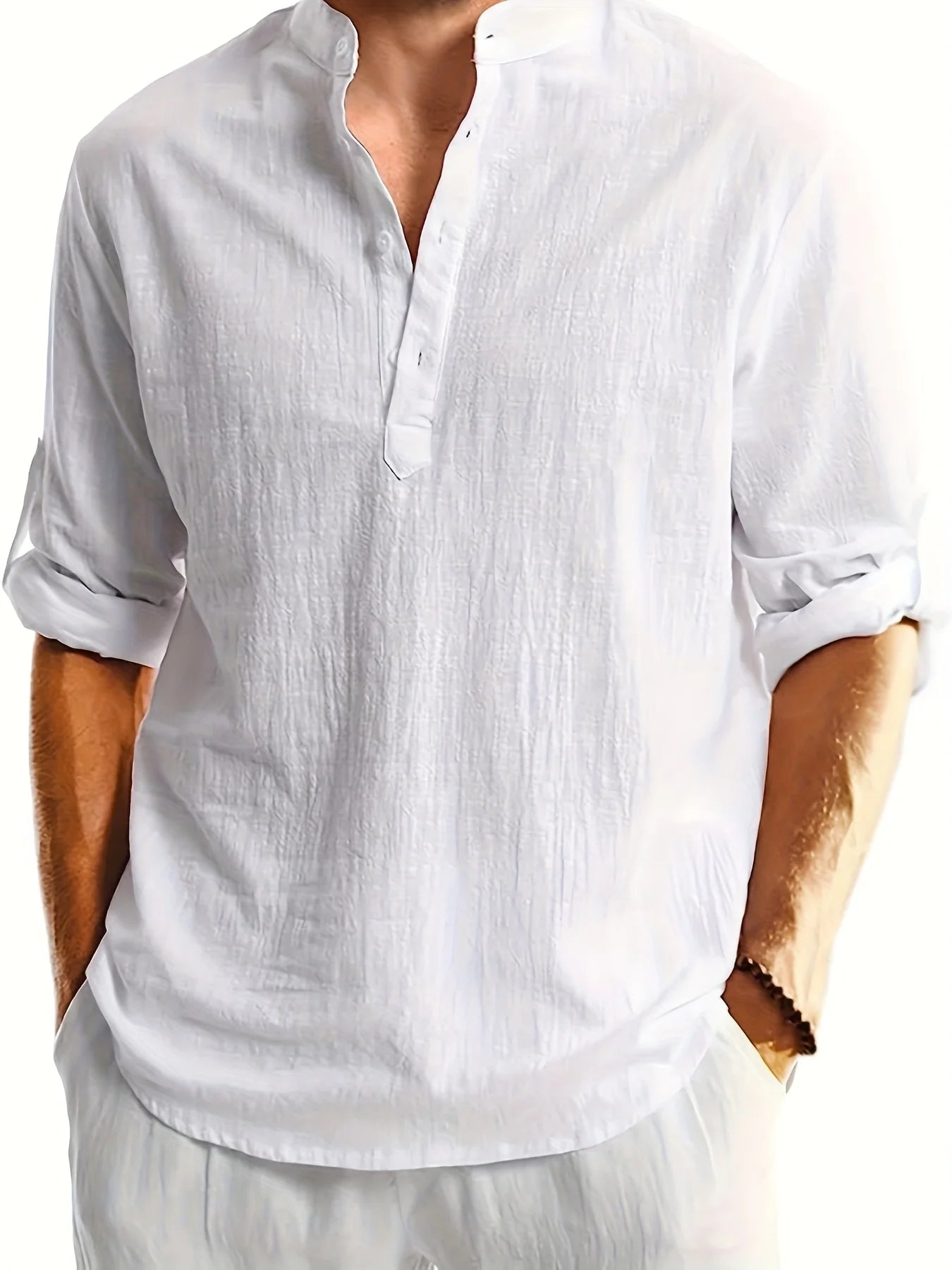 LinenWay Mens Casual Linen Shirt Long Sleeve - Breathable