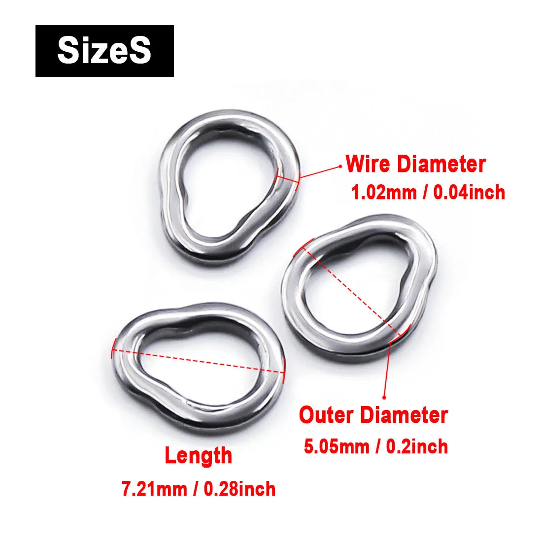 FishTrip Solid Ring Pear Shape Stainless Steel Saltwater Fishing Accessories 200-350lb.