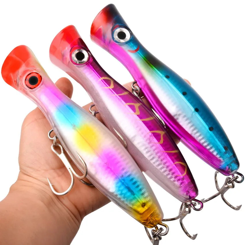 1Pcs Big Game Popper Fishing Lures 12.5cm 41g Saltwater Sea Fishing Lure Wobblers Lure Artificial Plastic bait Isca Pesca Tackle