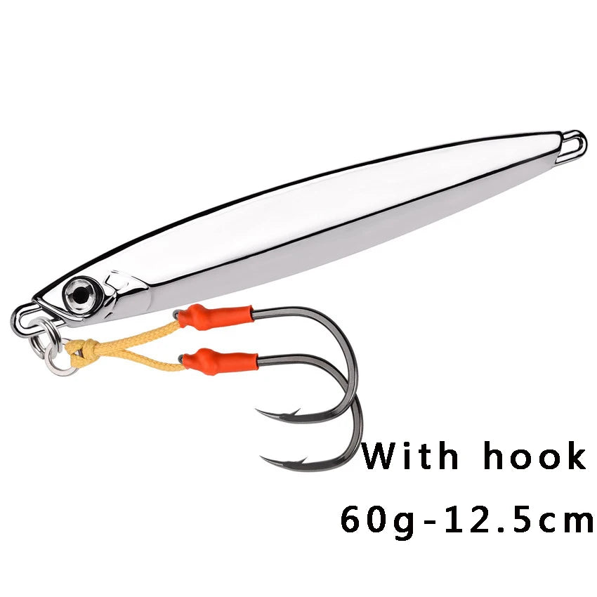 Metal Spoon Jig Fishing Lure 60g 80g 100g Long Cast Jigging Bait Lures Fishing Wobbler for Sea Bass Big Game Sinking Lures