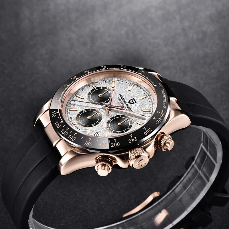 PAGANI DESIGN Men's Quartz Watches Sapphire Retro Chronograph Stainless Steel Waterproof Watch 40mm New V2