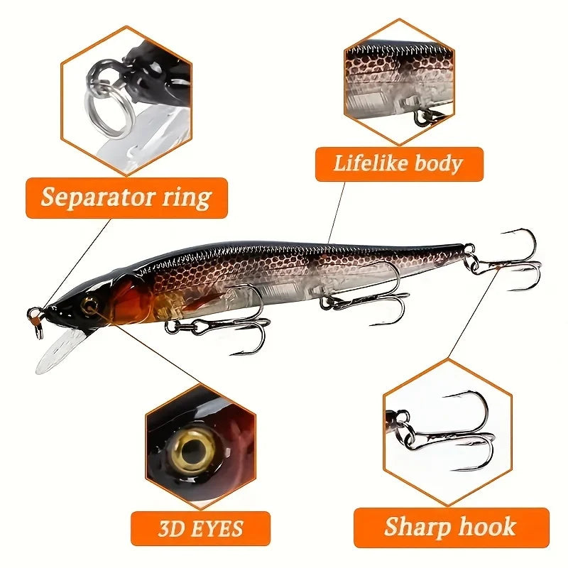 ApexLure Minnow Hard Bait Crankbait - Deep Sinking Action