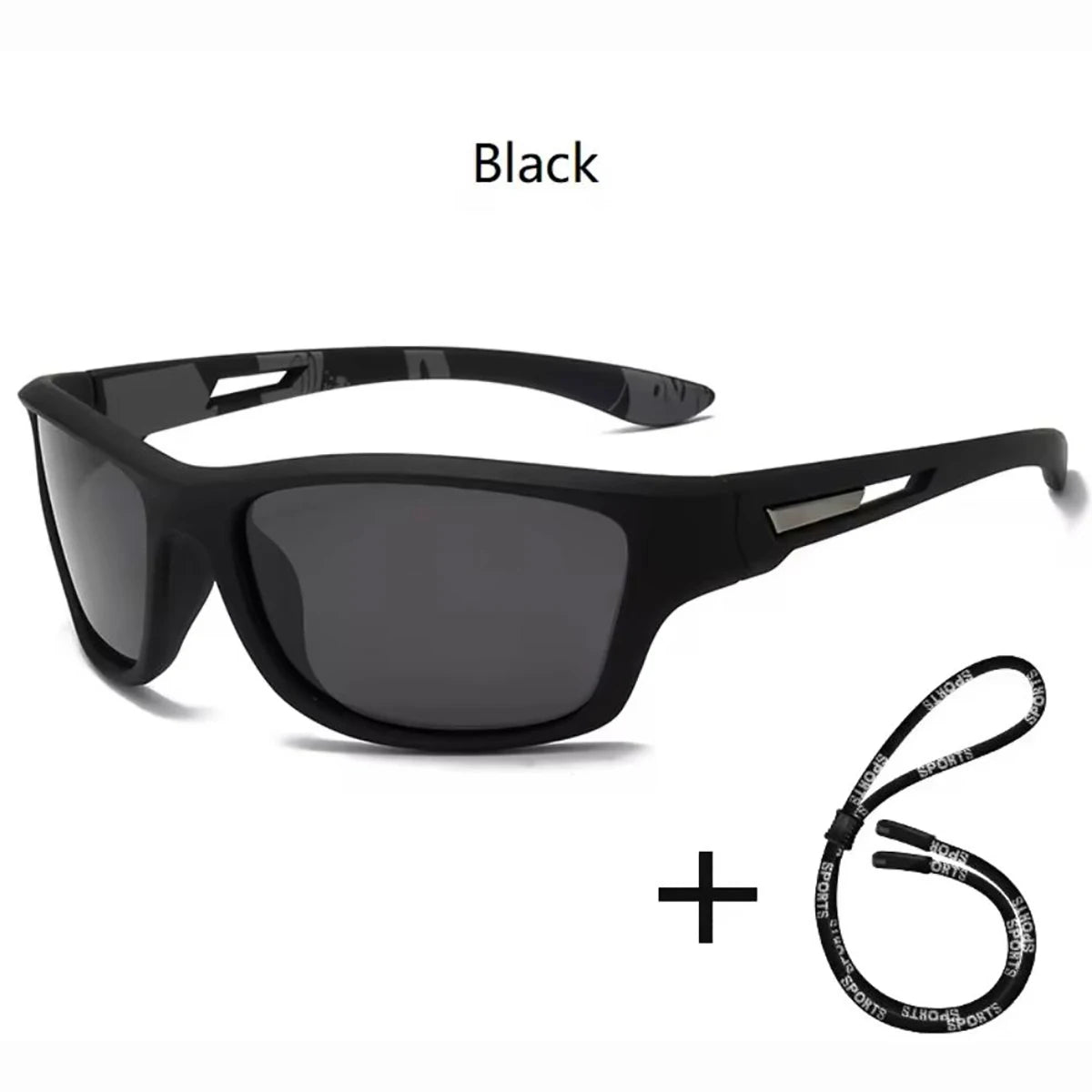 Designer Polarized Sports Sunglasses With Chain - UV400