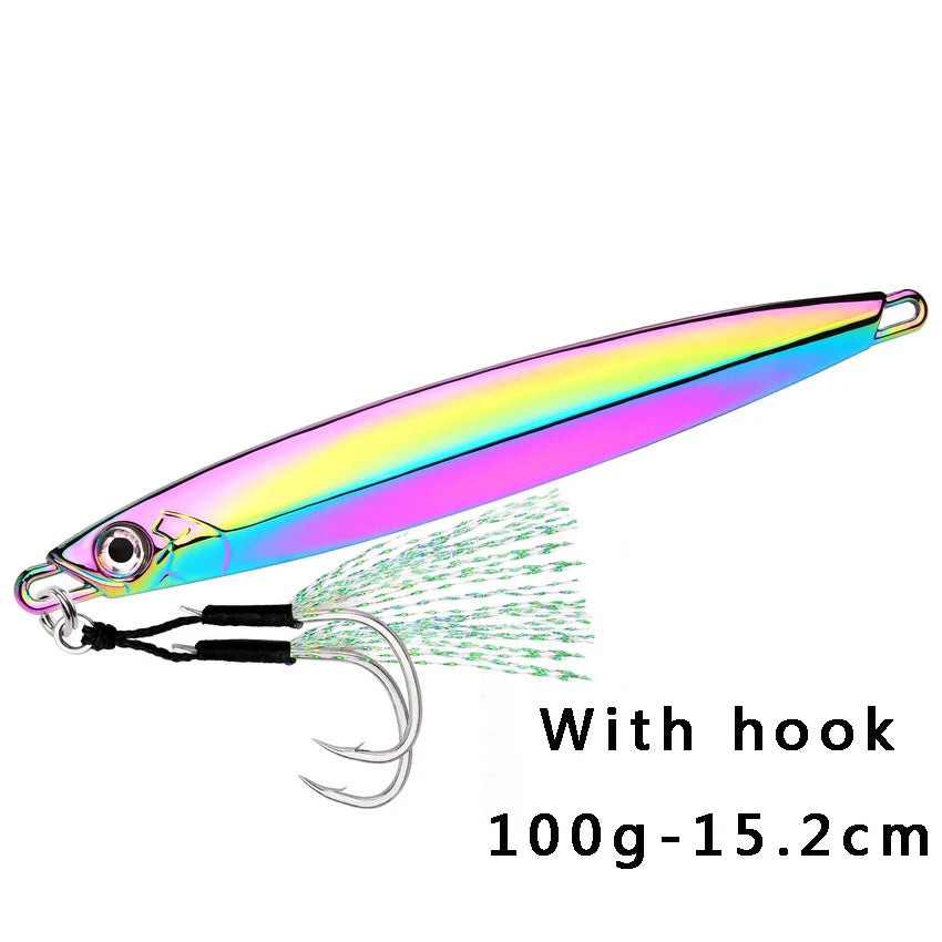 Metal Spoon Jig Fishing Lure 60g 80g 100g Long Cast Jigging Bait Lures Fishing Wobbler for Sea Bass Big Game Sinking Lures