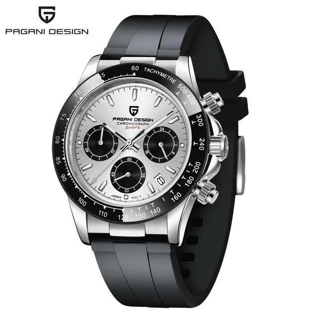 PAGANI DESIGN Men's Quartz Watches Sapphire Retro Chronograph Stainless Steel Waterproof Watch 40mm New V2