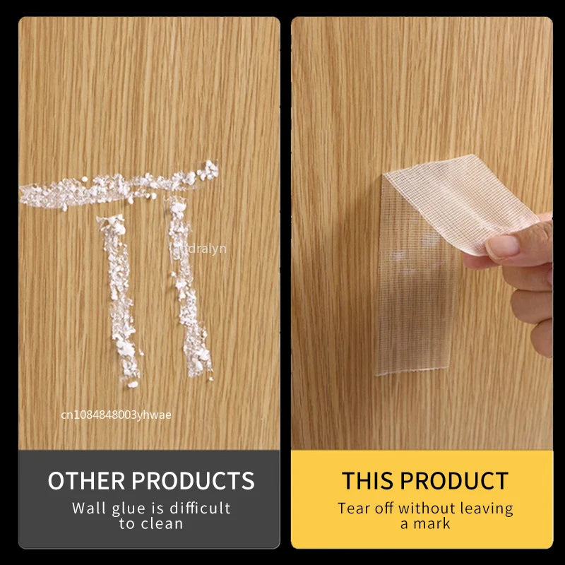 1Roll Double Sided Tape High Viscosity Grid Fiber Transparent Double Sided Tape Sticky Waterproof Adhesive Fiber Mesh Tapes