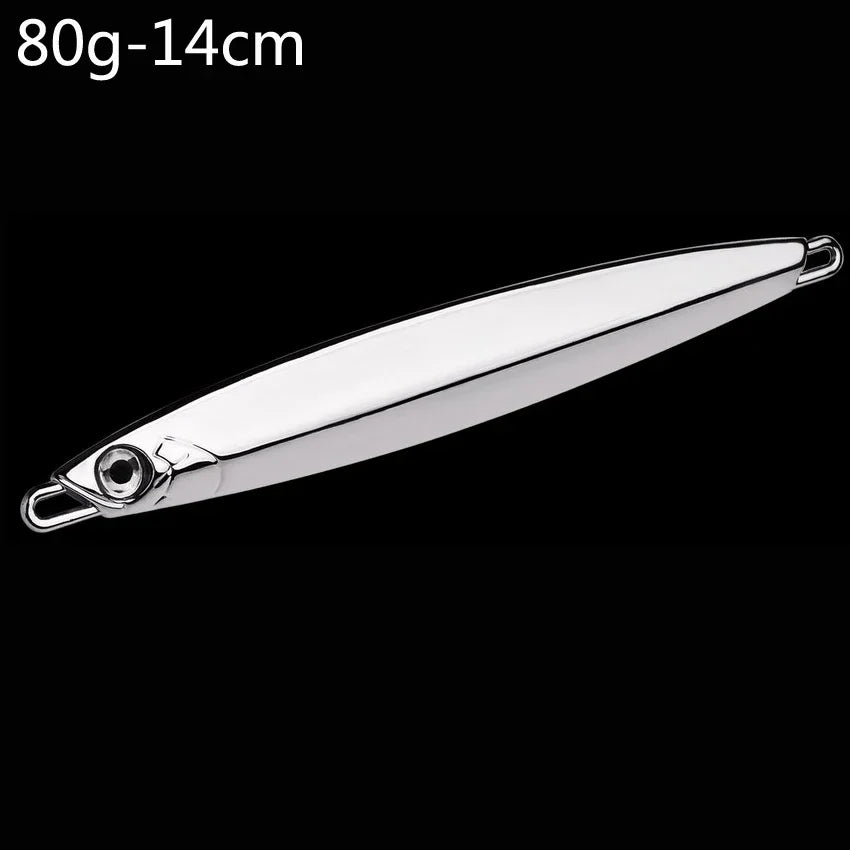 Metal Spoon Jig Fishing Lure 60g 80g 100g Long Cast Jigging Bait Lures Fishing Wobbler for Sea Bass Big Game Sinking Lures