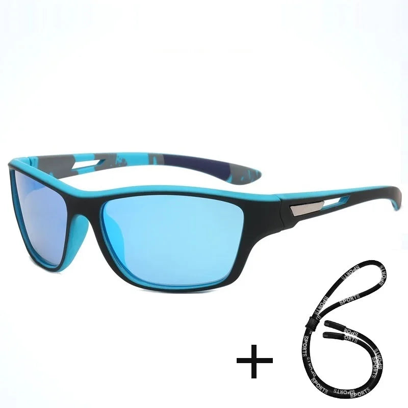 Designer Polarized Sports Sunglasses With Chain - UV400