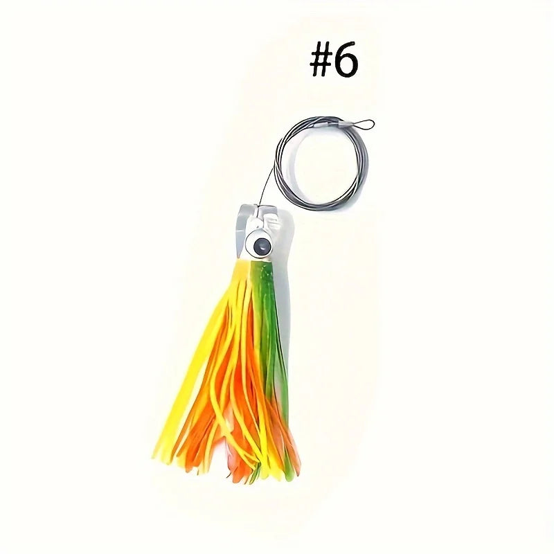 Trolling Fishing Lure Saltwater, Tuna, Marlin, Wahoo, Shark, Mahi 6.5 inch Squid Skirted