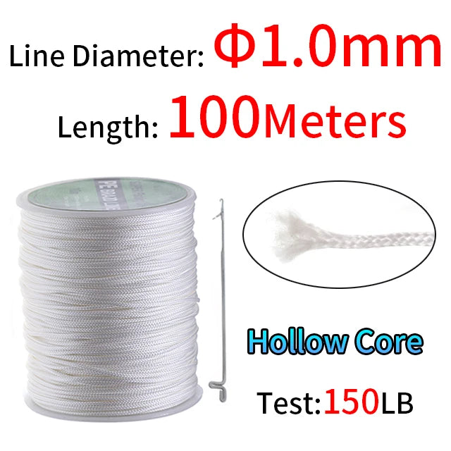 PE Braided Assist Line for Fishing Jigging Trolling Diving Spear Fishing Rope