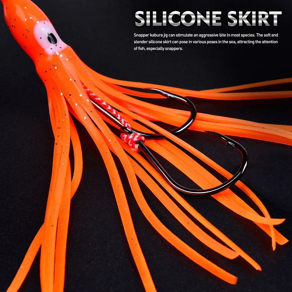1pcs 40g 60g 80g 100g 120g 150g 180g 200g Inchiku Jig Bottom Ship Lures Metal Jig Octopus Skirt With Assist Hook Squid Bait