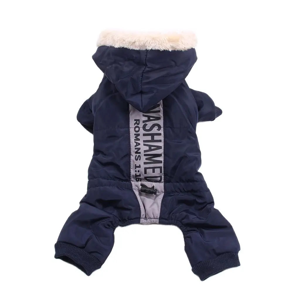 Dogs Cats Warm Jumpsuit Hoodie Windbreaker Outfit Winter Pet Clothing