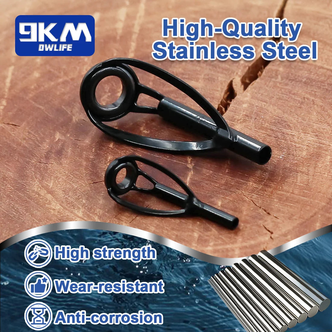 Fishing Rod Guide Tip Repair Kit Stainless Steel Spinning Rod Replacement Kit Wear Resistant Ceramic Ring Saltwater Freshwater