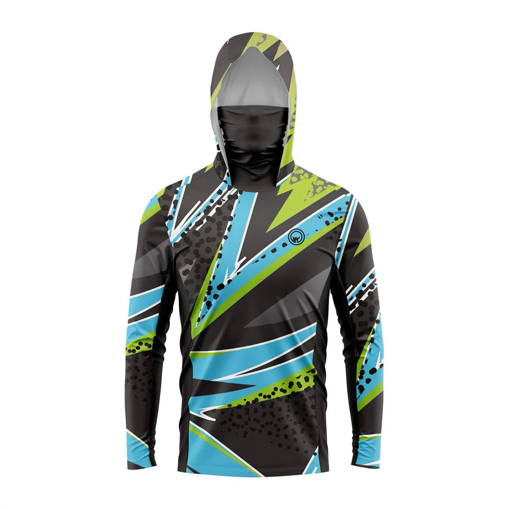 GCBIG Mens Fishing Long Sleeve Hooded UV Shirt - Quick Dry