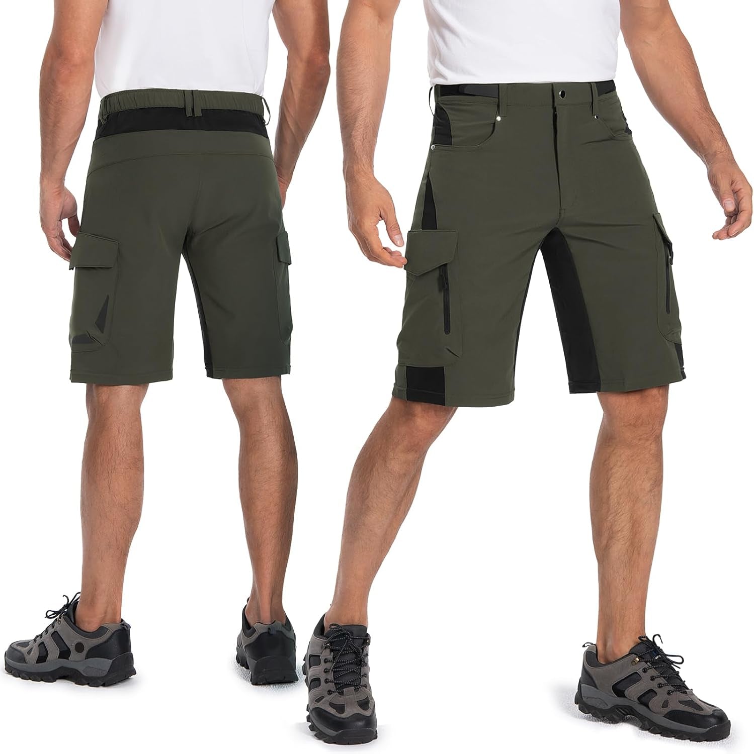 Mens Mountain Bike Shorts 4D Padded Bike Shorts Baggy Cycling Biking Bicycle Biker Shorts Loose-Fit with 6 Pockets