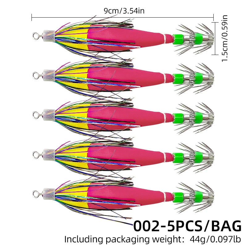 AquaLume Luminous Squid Jig Hooks - Dual Layer Sharp Hooks