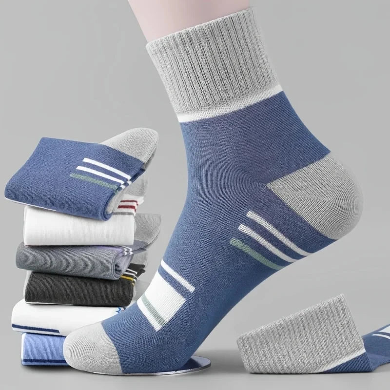Breathable Sports Bamboo Fiber Men’s Socks Sweat Absorption 10/5/3pairs