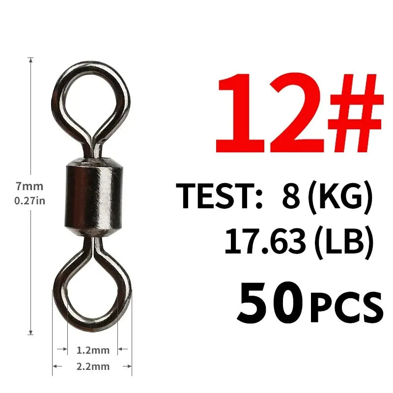 AquaForge Fishing Swivel Set - Stainless Steel Ball Bearing