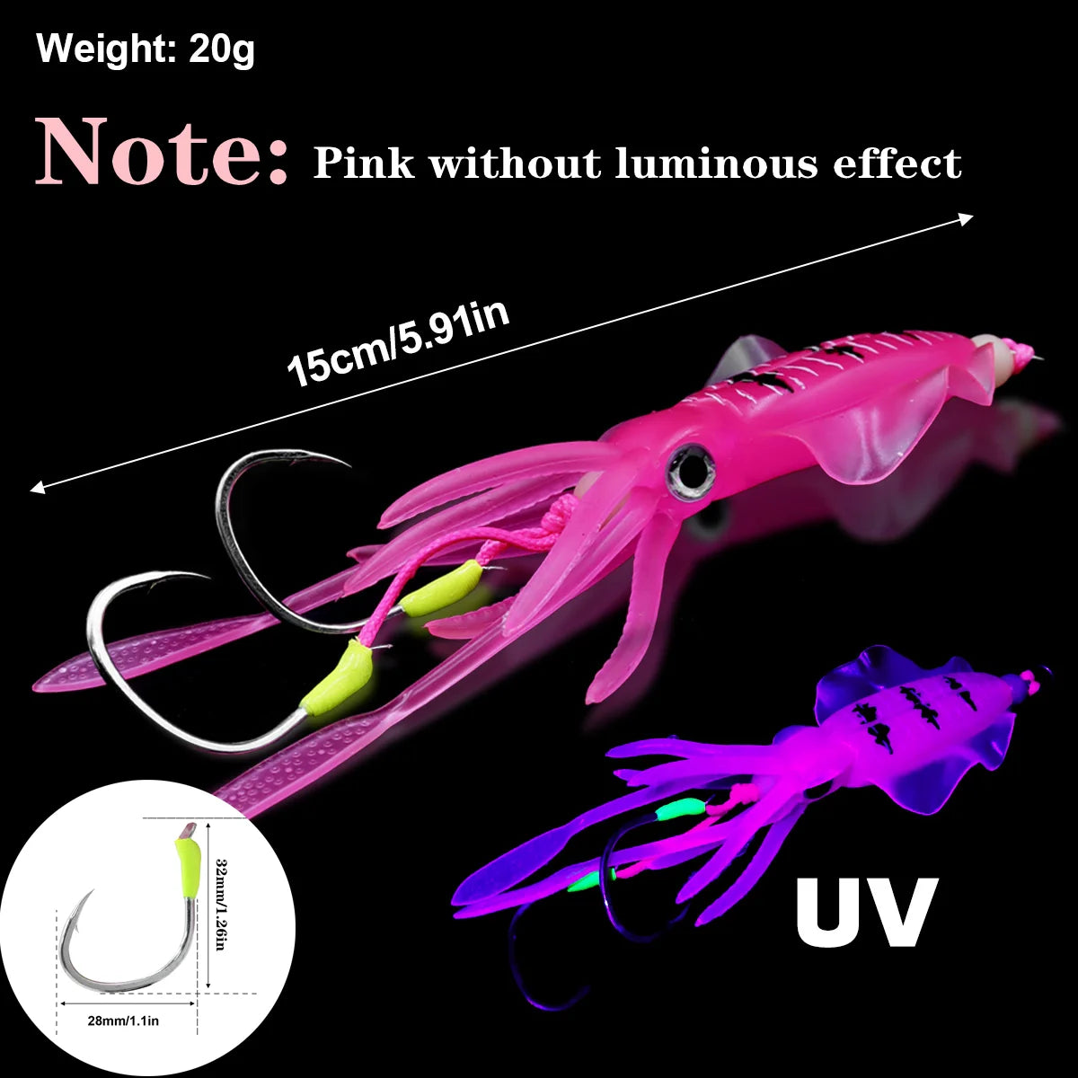 ZYZ Soft Squid String Hook - Luminous Night Fishing