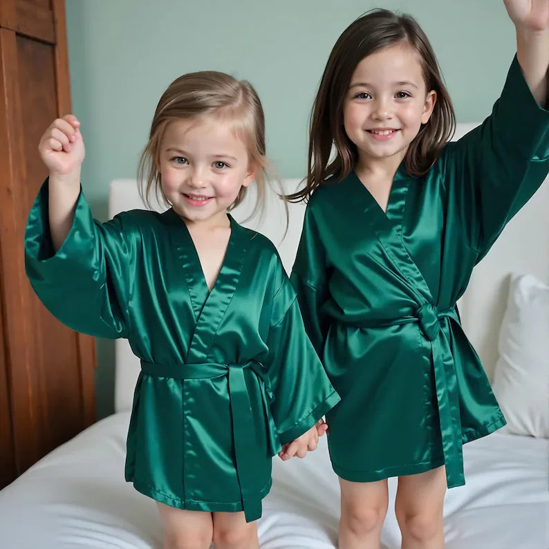 Bridal Satin Custom Bridesmaid Kimono - Personalized Robes