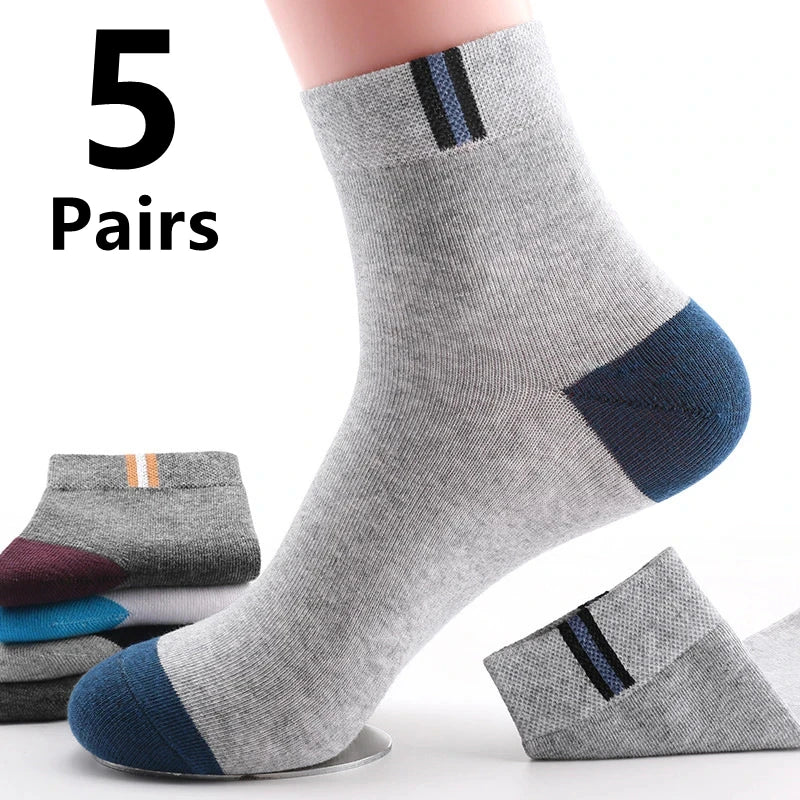 Breathable Sports Bamboo Fiber Men’s Socks Sweat Absorption 10/5/3pairs