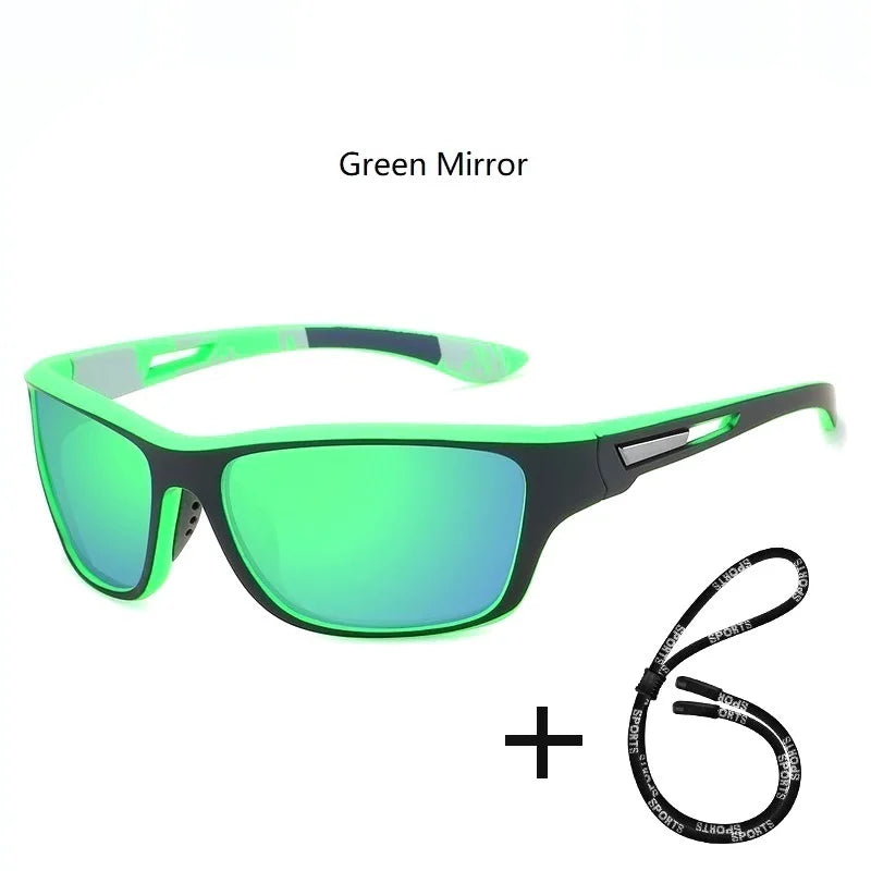Designer Polarized Sports Sunglasses With Chain - UV400