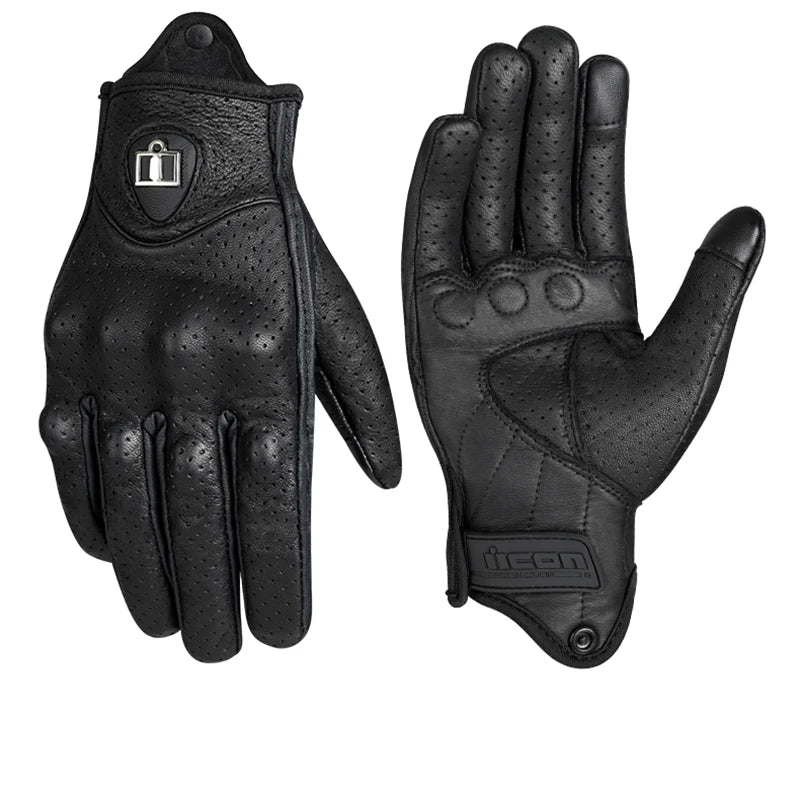 Motorcycle Breathable Gloves Men Women Moto Leather Full Finger Gloves