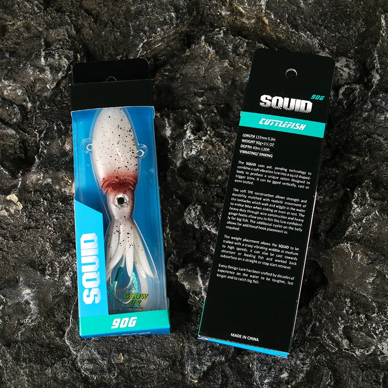 90g 130g Luminous UV TPR Octopus Squid Skirt Sea Saltwater With Assist Hook Jigging Fishing Soft Lures Bait