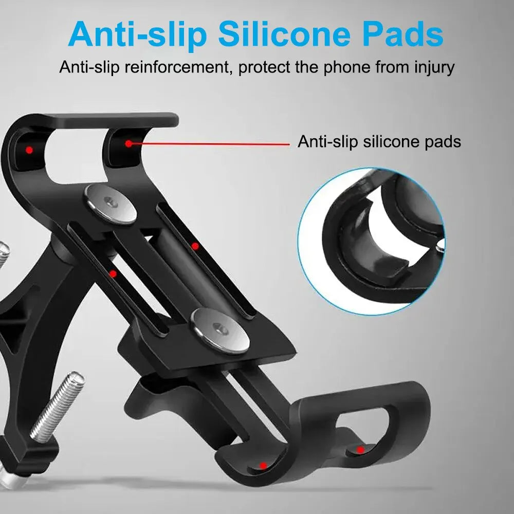 ArcRide Aluminum Bike Phone Holder - Anti Slip Secure Clip