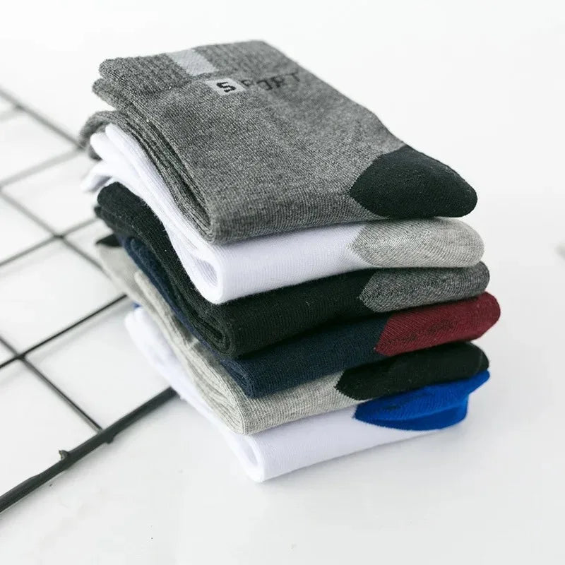 Breathable Sports Bamboo Fiber Men’s Socks Sweat Absorption 10/5/3pairs