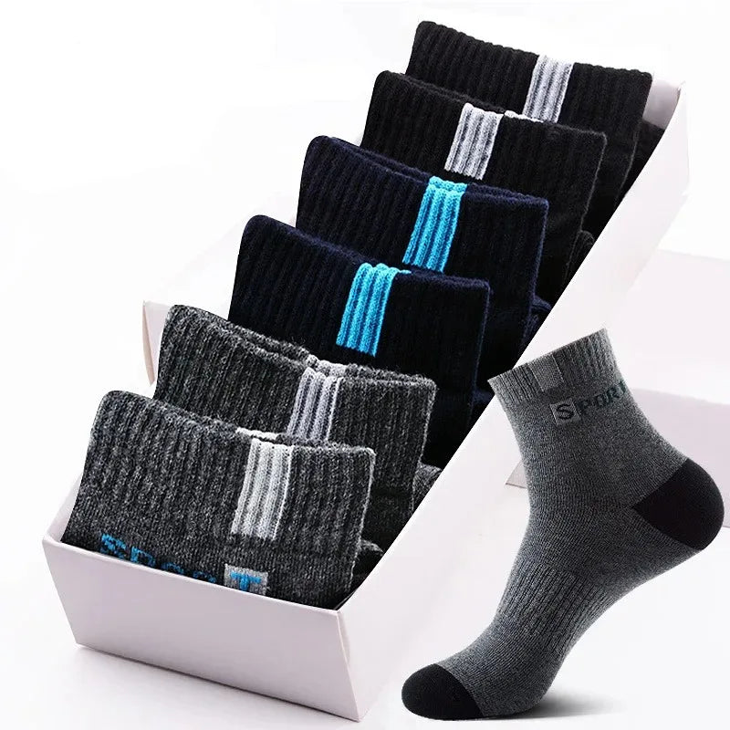 Breathable Sports Bamboo Fiber Men’s Socks Sweat Absorption 10/5/3pairs
