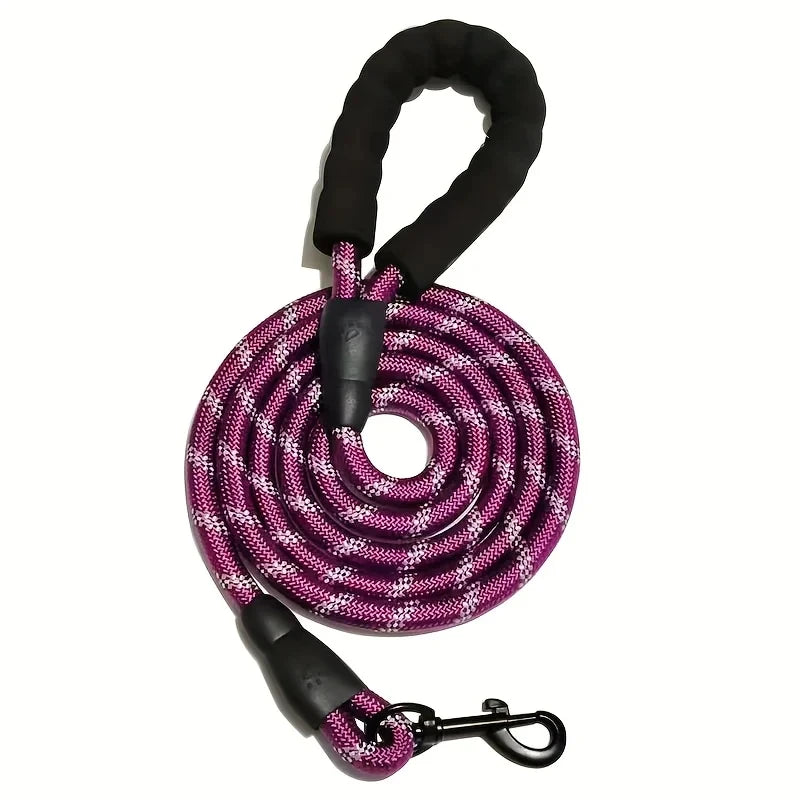 Reflective Dog Leash Padded Handle - Dual Traction for Strong Dogs Safety Control