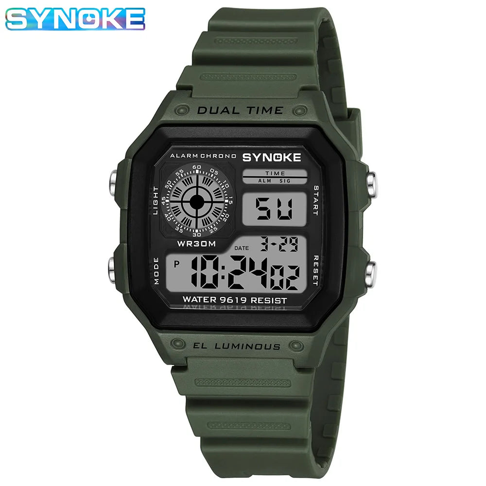 Mens Digital Watches Luminous Multifunction Waterproof Wristwatch Outdoor and Running