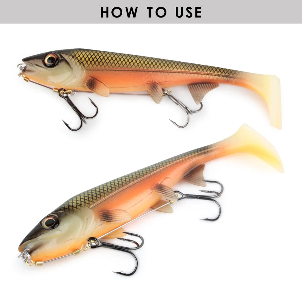 Spinpoler 14cm/18cm Shad Pike Lure Swimbait Square Tail For Pike Perch Catfish Zander Soft Artificial Bait Big Game Fishing Gear