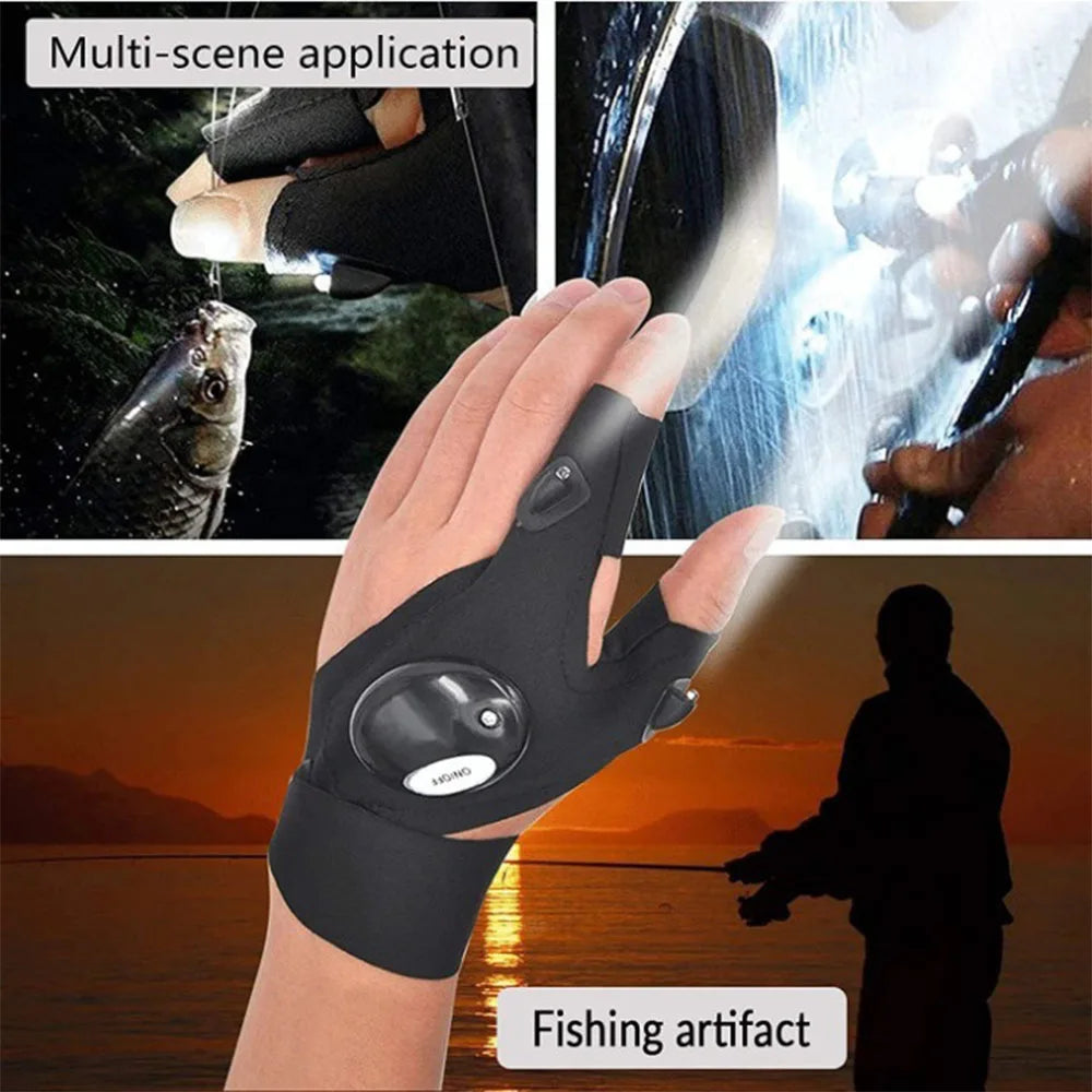 LumenFlex LED Bike Gloves - Lit Fingertips Night Riding