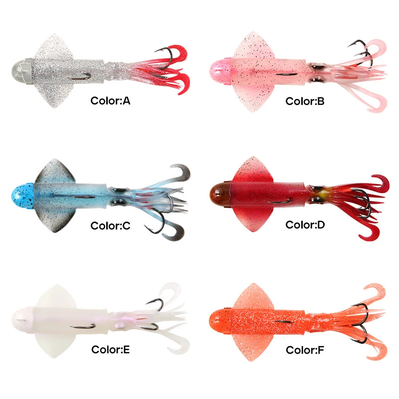 Glow UV 150g 180g 200g Luminous PVC Squid Octopus Skirt Sea Saltwater With Assist Hook Jigging Fishing Soft Lures Bait