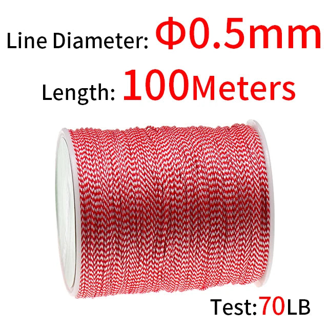 PE Braided Assist Line for Fishing Jigging Trolling Diving Spear Fishing Rope