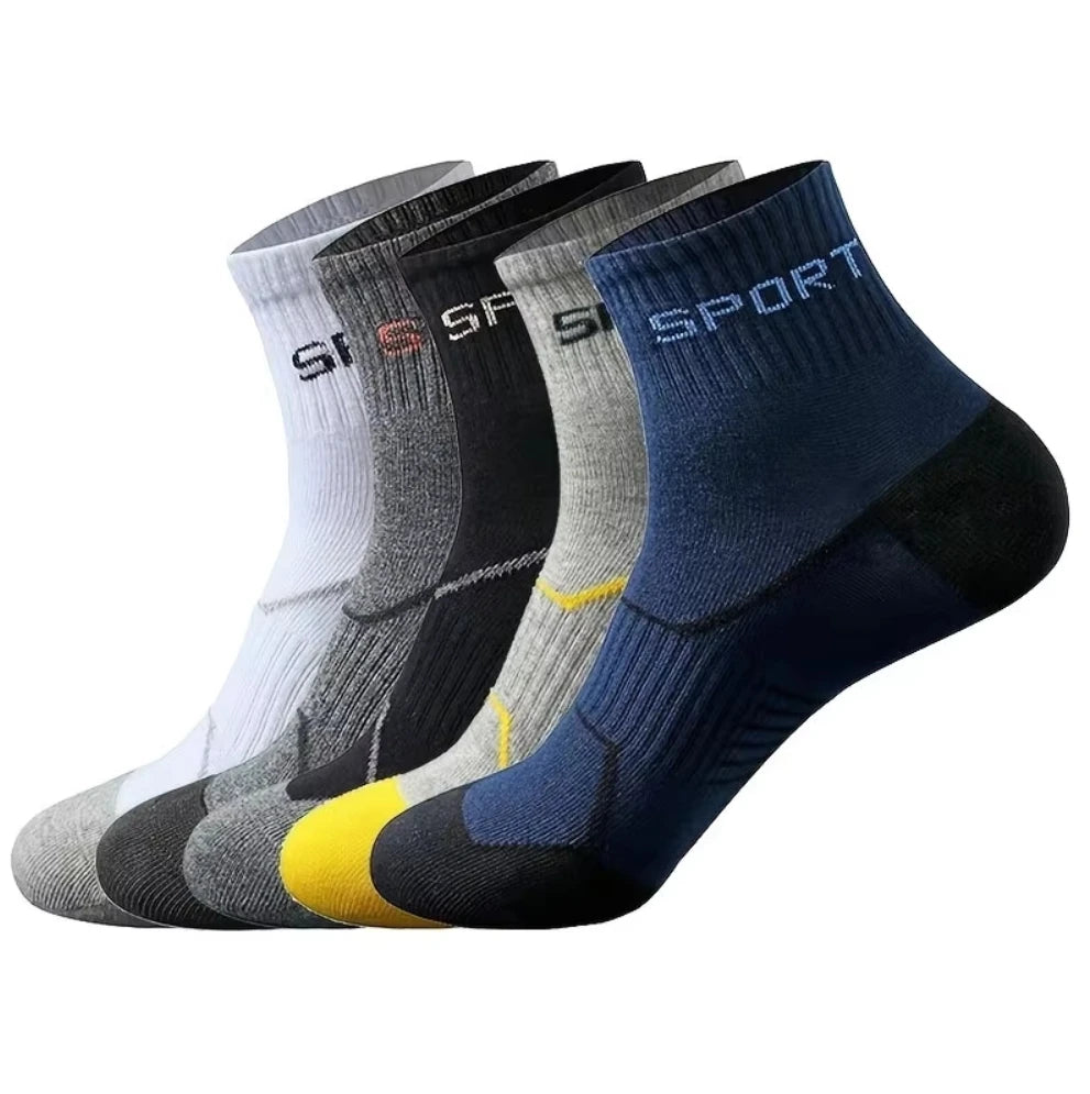 Breathable Sports Bamboo Fiber Men’s Socks Sweat Absorption 10/5/3pairs