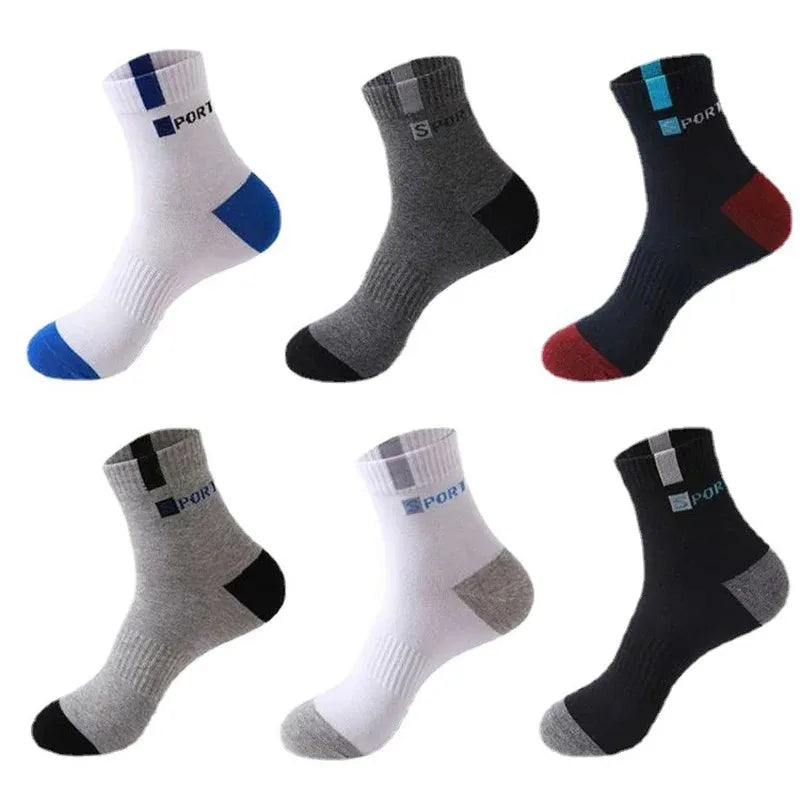 Breathable Sports Bamboo Fiber Men’s Socks Sweat Absorption 10/5/3pairs