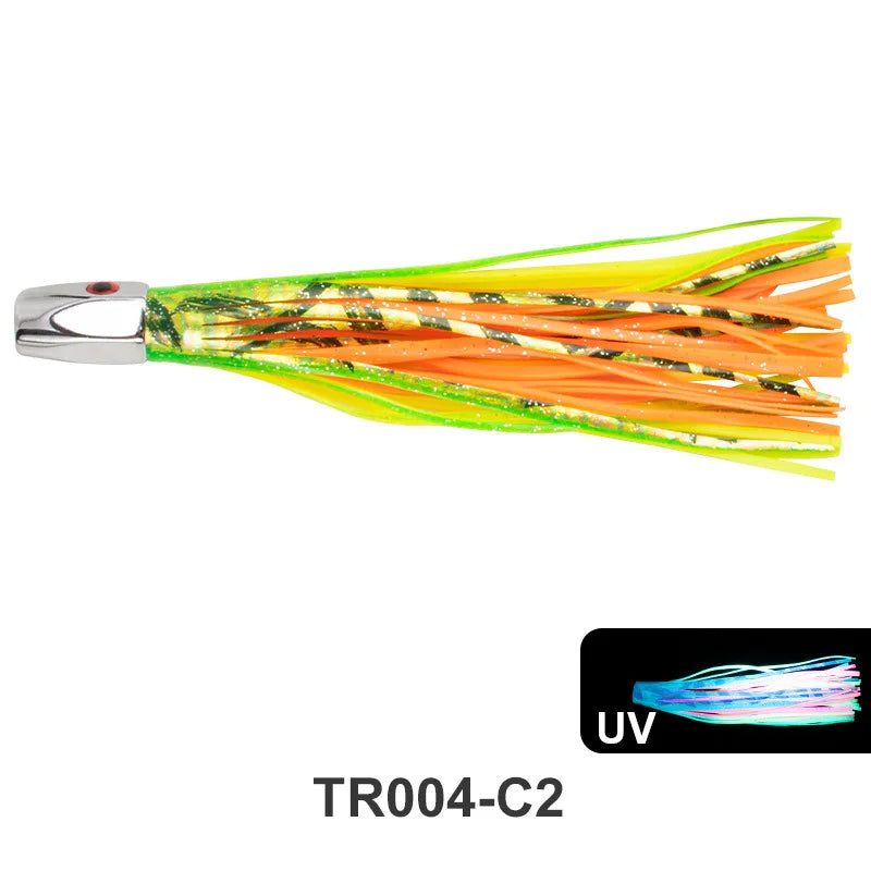 1pc 20.5cm 76g Trolling Lure Bait Copper Head Octopus Squid Skirt Bait Big Game Drag Fishing Marlin Tuna Pesca Hard Bait