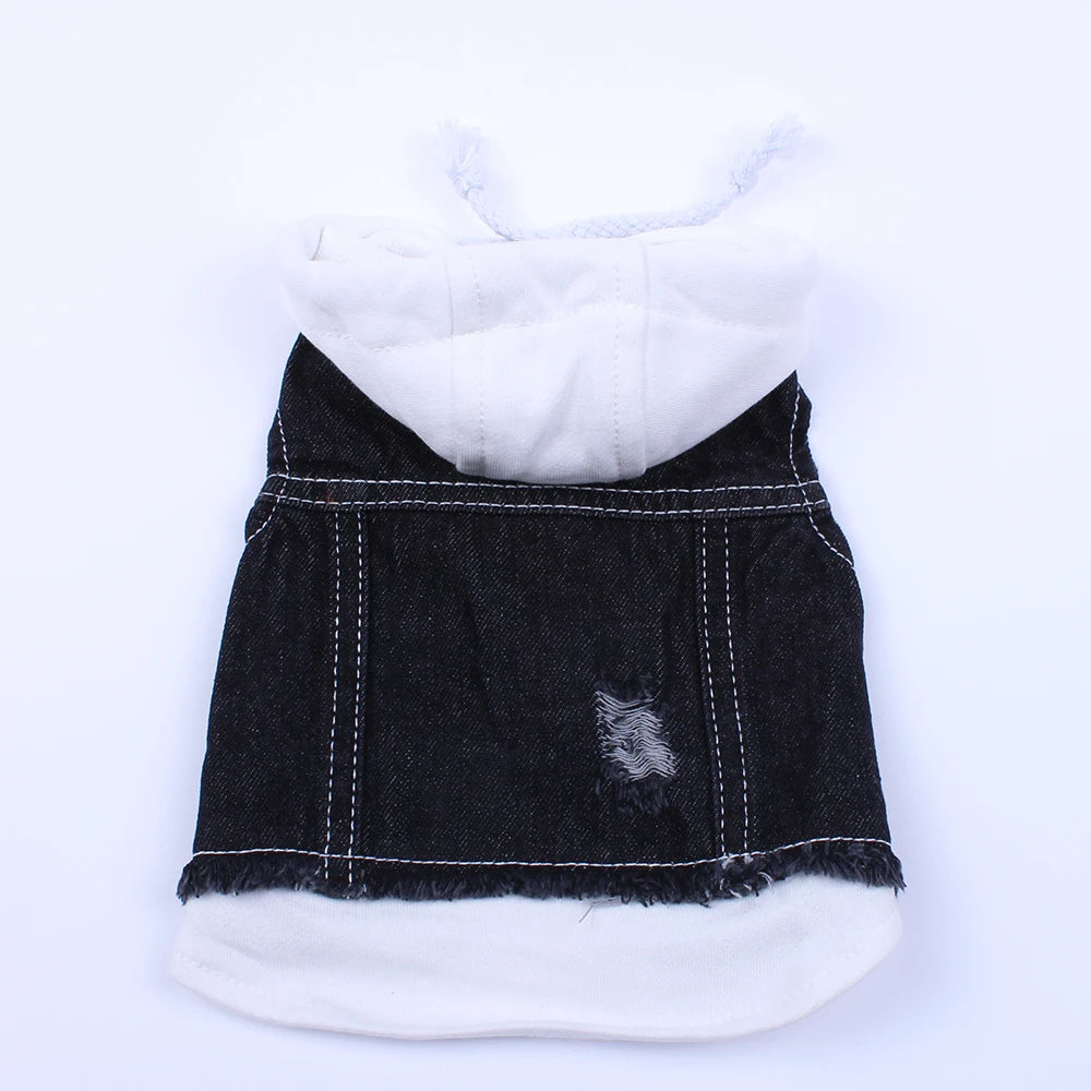 Dog Cat Jacket Vest Denim Pet Puppy Coat Hoodie Spring/Autumn Clothing Apparel