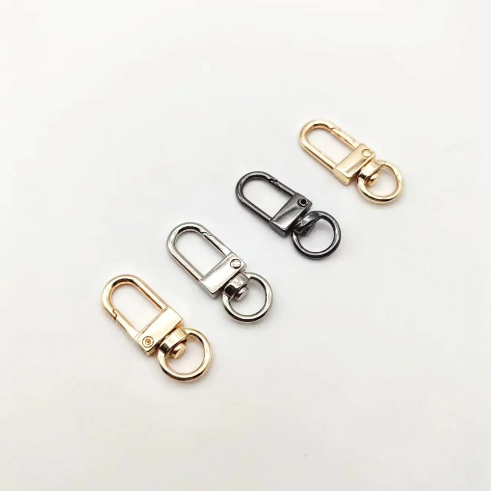 10pcs/lot Rotating Dog Buckle Gold Color Rhodium Metal Lobster Clasps Hooks For DIY Jewelry Making Key Ring Chain Accessories 